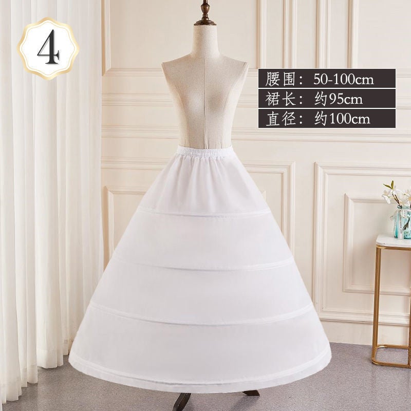 Wedding Dress With Long Train, Corset, And Fishbone Support, New Bridal Wedding Dress With Long Petticoat, Oversized Floral Wedding Gown, Carmen Petticoat - Image 1
